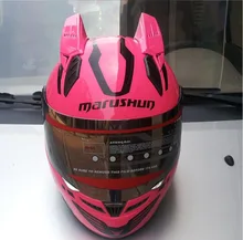 Free shipping motorcycle helmet full helmet Malu Shen 999RS horn helmet helmet personality / pink with horns