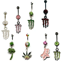 1 шт. 14 г 316L хирургическая сталь Висячие пупка Кольцо пирсинг ювелирные изделия для тела