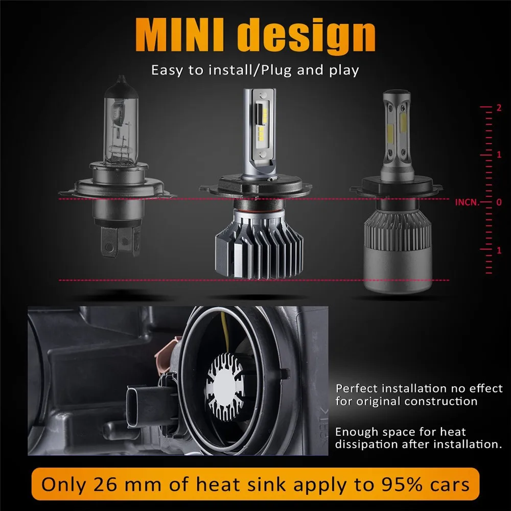 SEALIGHT Car Headlight H7 LED H4 LED Bulb H11 HB4 9006 HB3 9005 6000K Fog Light Auto Headlamp LED Lamps For Cars
