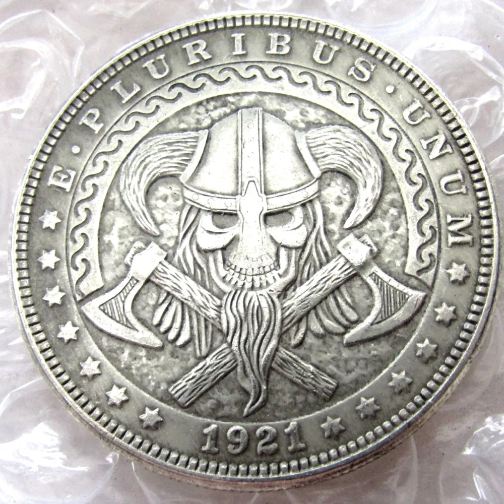 

US Hobo 1921 Morgan Dollar With Cattle And Axe Hand Carved Creative Copy Coins
