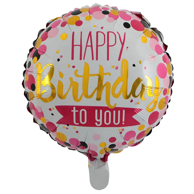 50 шт./лот, 18 дюймов, воздушный шар с днем рождения, надувные шары из алюминиевой фольги, Гелиевый шар, майларовые шары для детей, вечерние, декоративные игрушки, globos