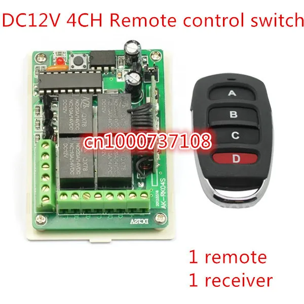 

AK NEW 12v 4 Channel Rf Wireless Remote Control Switch Receiver Module With Controller Car shape remote key