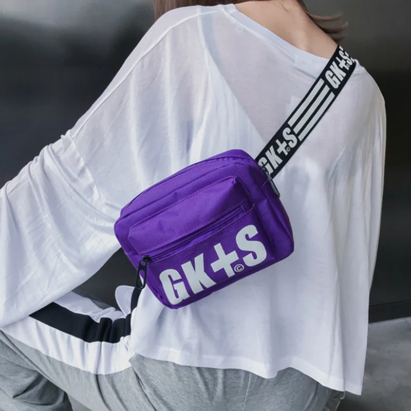 

Women Canvas Waist Bags Casual Fanny Pack For Girls Fashion Letter Sports Waist Pack Belt Bag Female Chest Bag Square Package