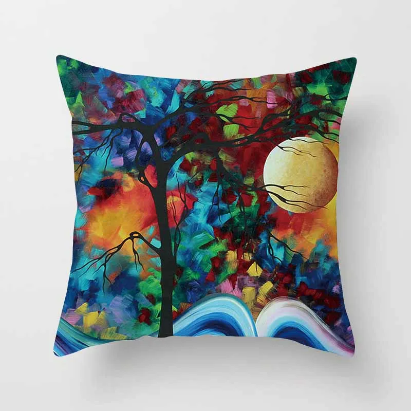 Красивый модный чехол для подушки с изображением деревьев, цвет воды, Креативные фотографии, квадратная наволочка для подушки, размер 45*45 см - Цвет: 8