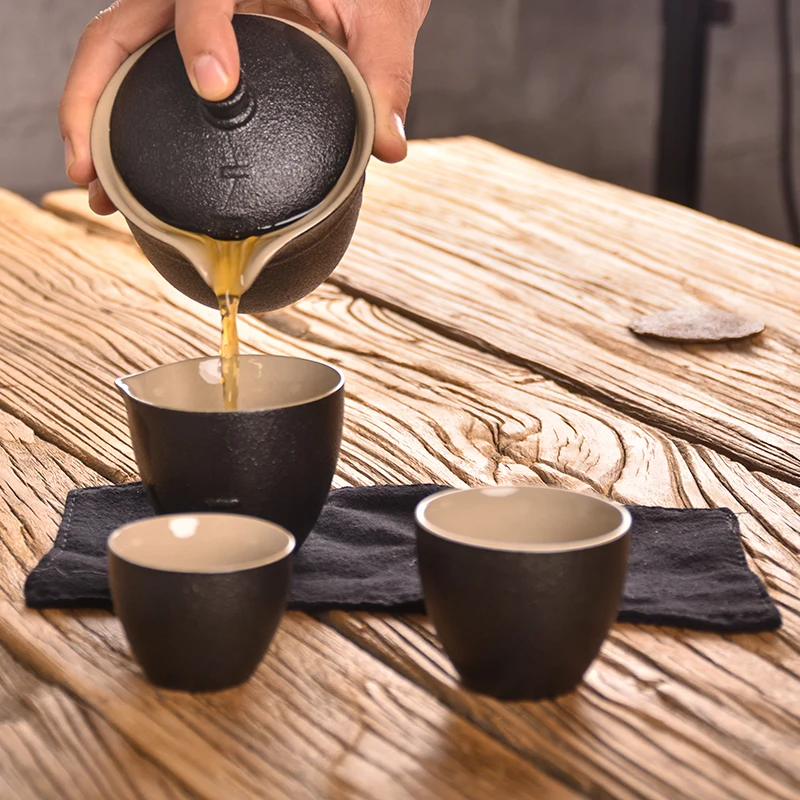 TANGPIN черный керамический чайник gaiwan чайные чашки портативный путешествия Офис чайный набор