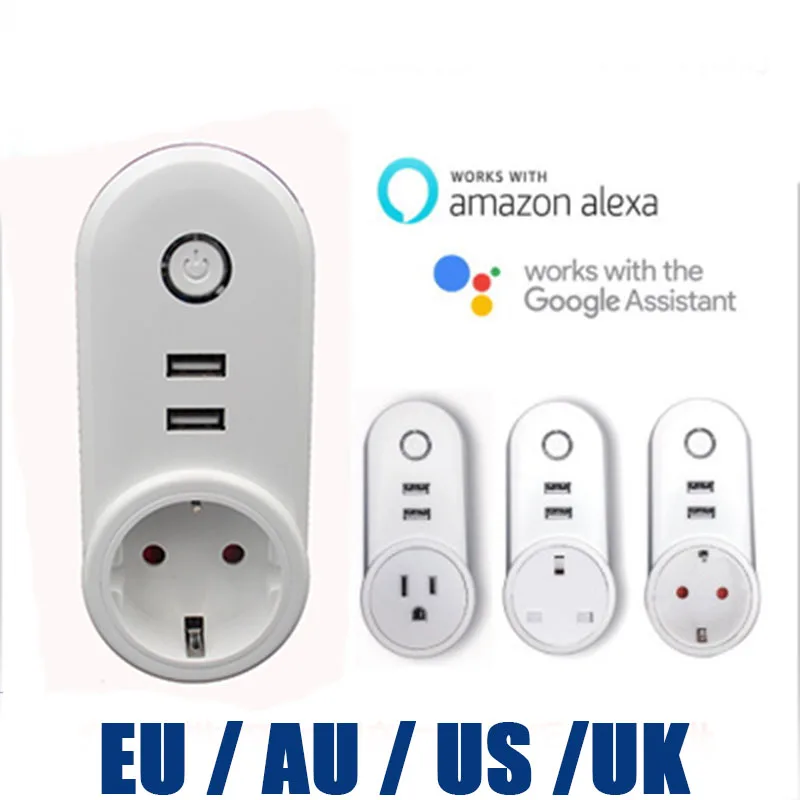 

C178A WIFI Smart Power Plug Socket EU Switch Outlet English WIFI Control support USB Output support Voice Control