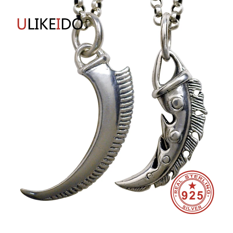 

Pure 925 Sterling Silver Jewelry Charms Punk Pendants for Men And Women Thai Silver Necklace Chain Fine Gift 1349