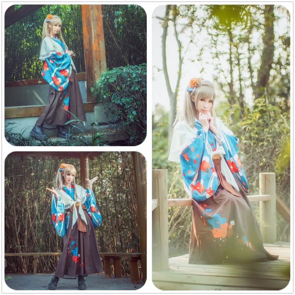 Аниме Love Live! Маскарадный костюм Minami Kotori кимоно рубашка для взрослых женское
