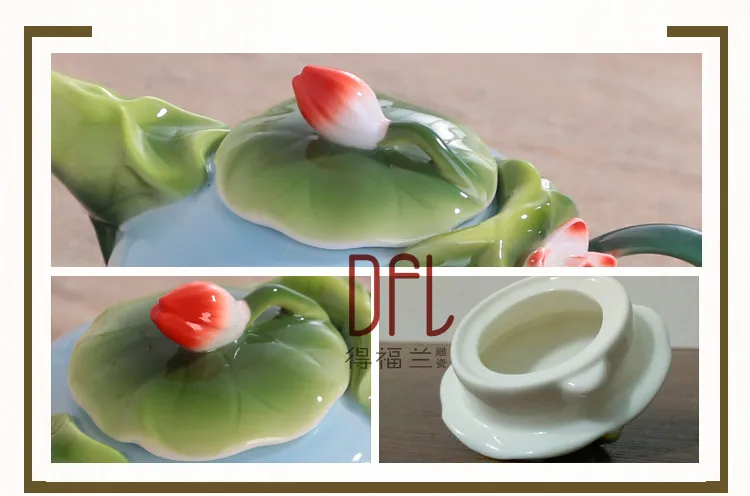 460cc 3D эмаль Лотос Кофе Чай горшок творческий фарфоровый чайник Керамика костяного фарфора Посуда для напитков