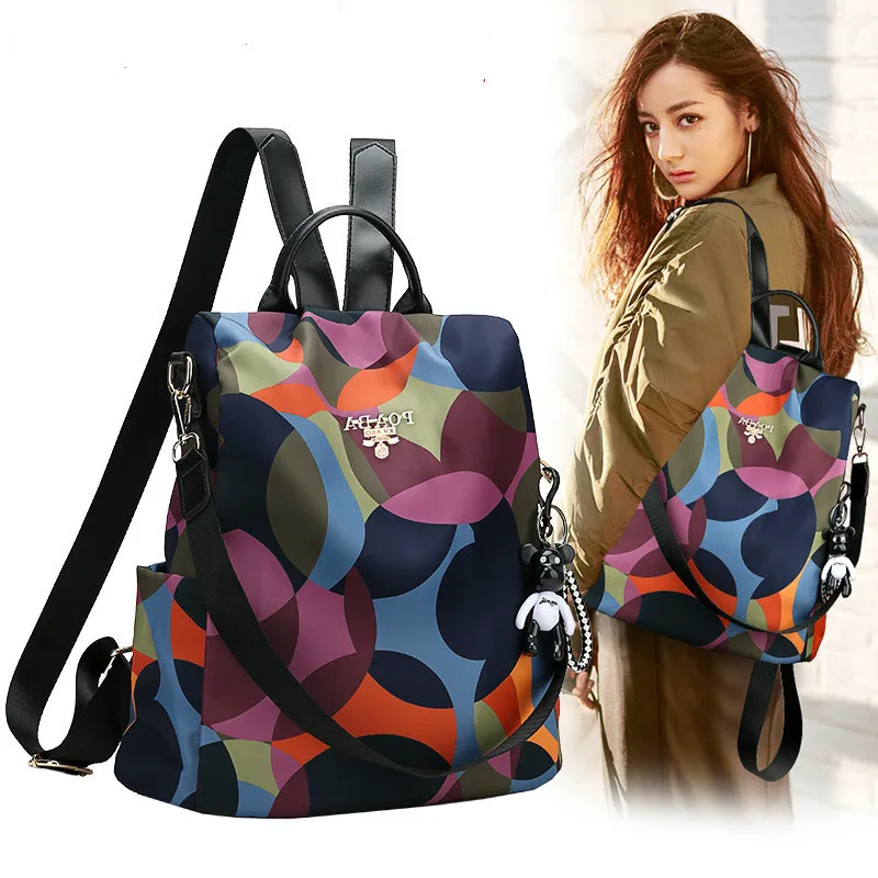 

Capacity Shoulders Woman New Pattern All-match. Oxford Nylon Cloth Kanken Backpack Women School Wind Printing Travel Bag Mochila