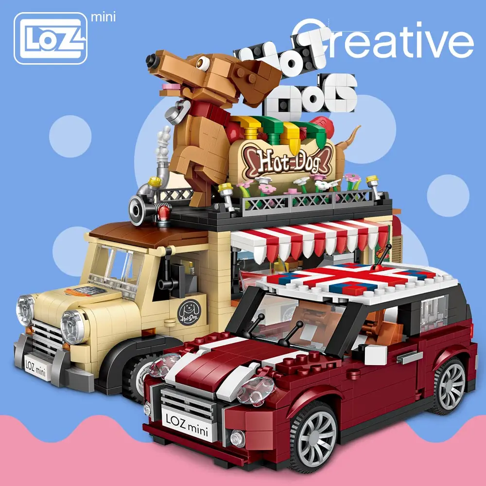 Comprar LOZ Technic Mini bloques de construcción Carro de perritos calientes coche vehículo Assemable niños juguetes educativos para niños creador camión de helados