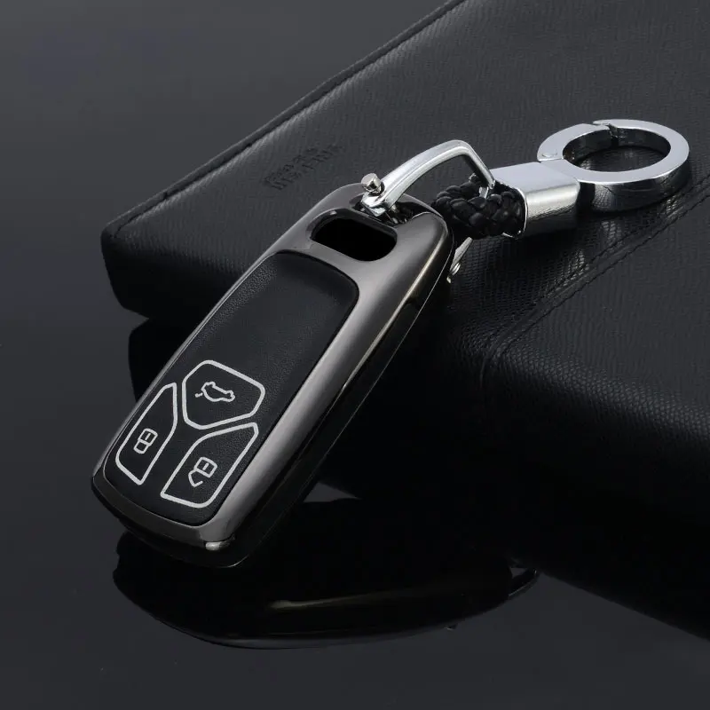 Световой кожаный чехол Key автомобилей для Audi A5 Q7 S4 S5 A4 B9 Q7 A4L 4 м TT TTS RS 8 S корпус умного ключа