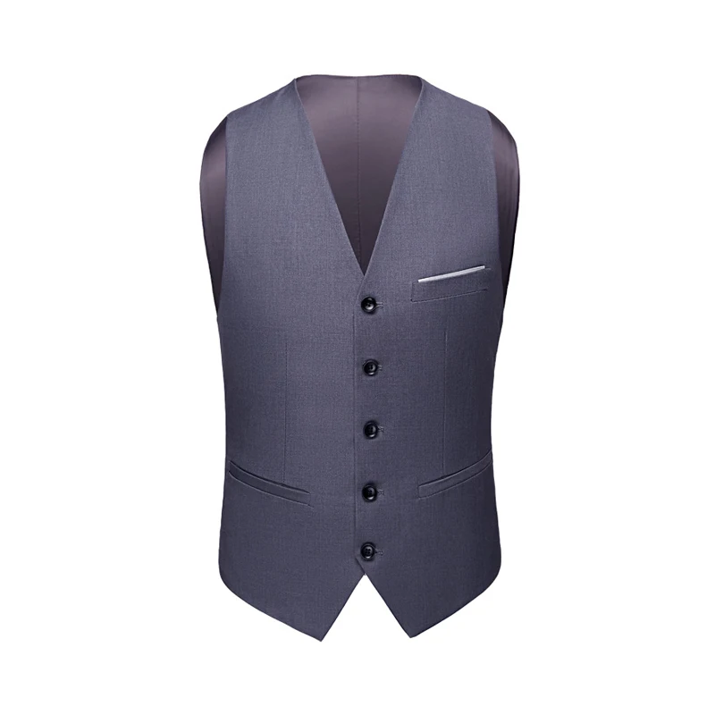 Shenrun Male Solid Color Vests Fashion Causal Business Slim Fit Work Waistcoat Office Formal Suit Vest For Young Classic Gilet