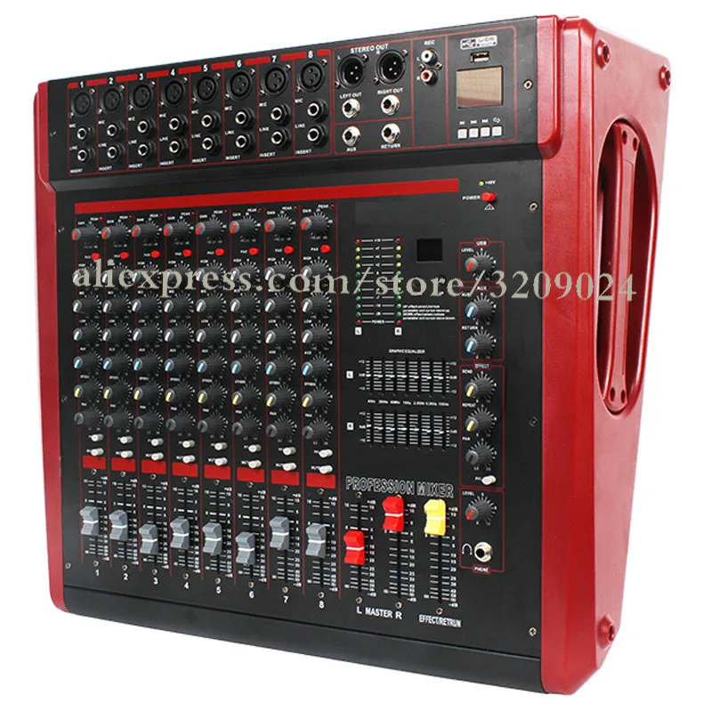 Professional Mixer 8 Channel Amplifier Stage