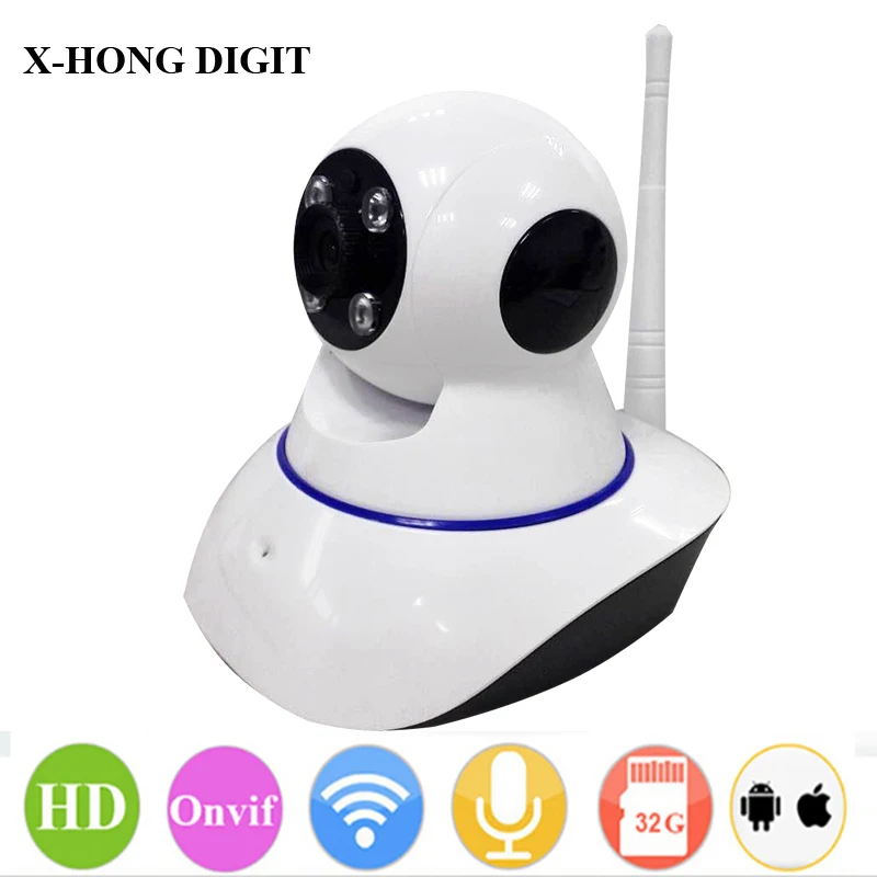 

X-HONG IP Camera Home Security WiFi Wireless CCTV Camera Indoor 720P HD Motion Sensor Detection Night Vision 32G SD Card IPC07