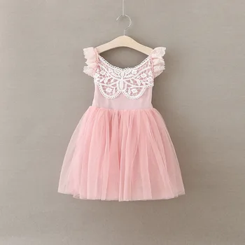 

5p2502 Baby Girls Dress 2017 New party dresses fashion Lace summer dresses wholesale baby boutique clothing