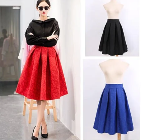 New Vintage Fashion Spring Casual Prints Pleated Long Women Skirts Saias Femininas Formal Ladies Midi Skirt Plus Size In From Womens Clothing New Vintage Fashion Spring Casual Prints Pleated Long Women Skirts Saias Femininas Formal Ladies Midi Skirt Plus Size In From Womens Clothing