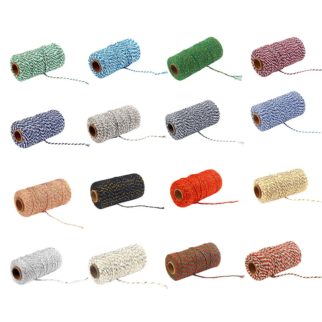 

Rope Two Colors Cotton Bakers Twine Rope Rustic Country Crafts Handmade Accessories eco-friendly 100% new and high Macrame Cord
