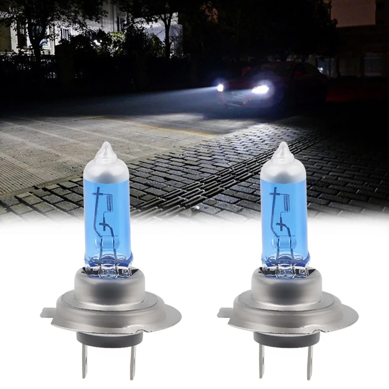 2pcs H7 Xenon Halogen Low Beam Light Bulbs Auto HeadLight Bulb 5500-6000K 12V 55W 100W Parking H7 Car Styling For chevrolet