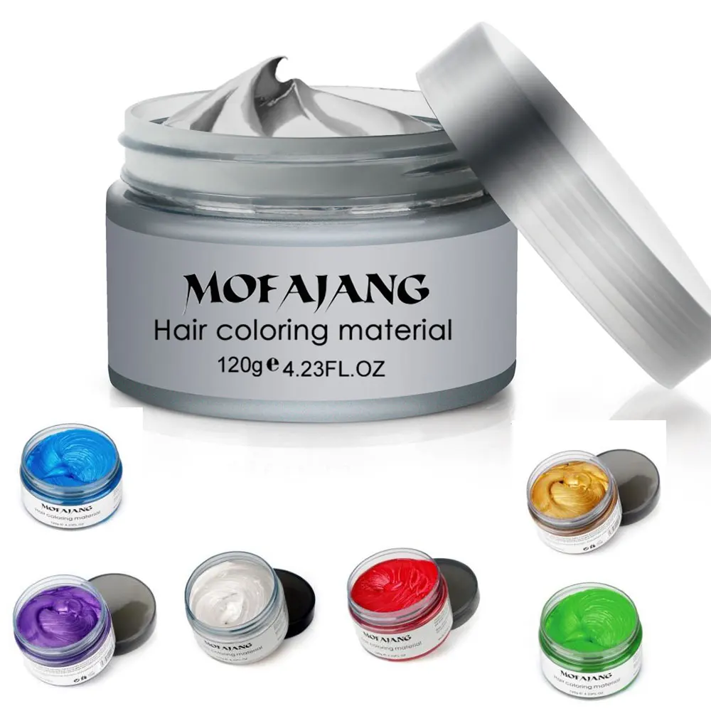 Unisex Hair Color Mud Wax Dye One Time Molding Paste Grandma Gray Color