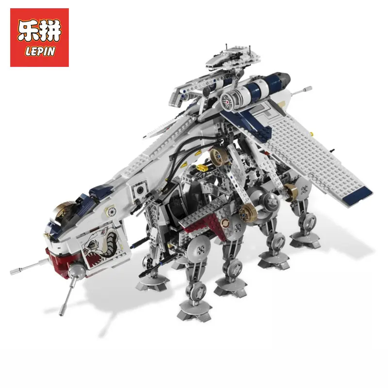 

LEPIN 05053 Star Wars Cool Republic Dropship with AT-OT Walker Model Building blocks Bricks Compatible LegoINGlys 10195 Toys