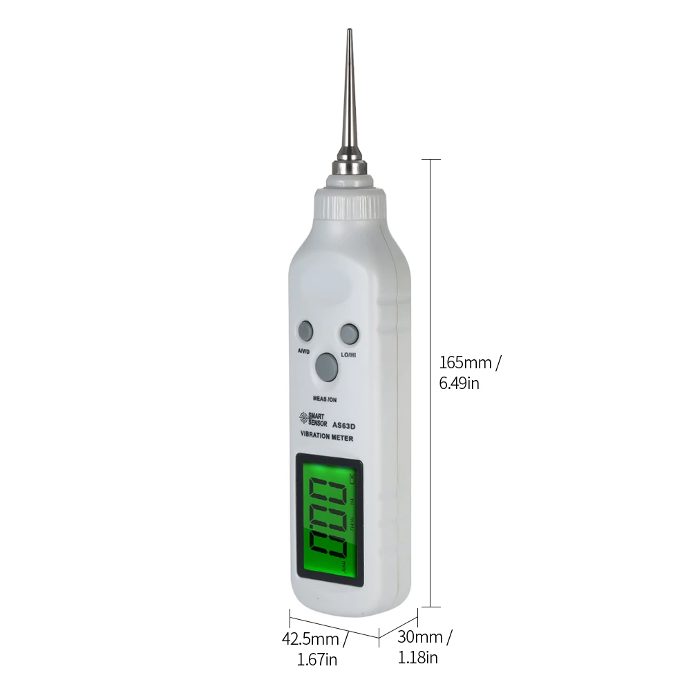 Смарт-Датчик AS63D портативный виброметр ручной вибрирующий метр Цифровой Виброметр измеритель вибрации виброметр