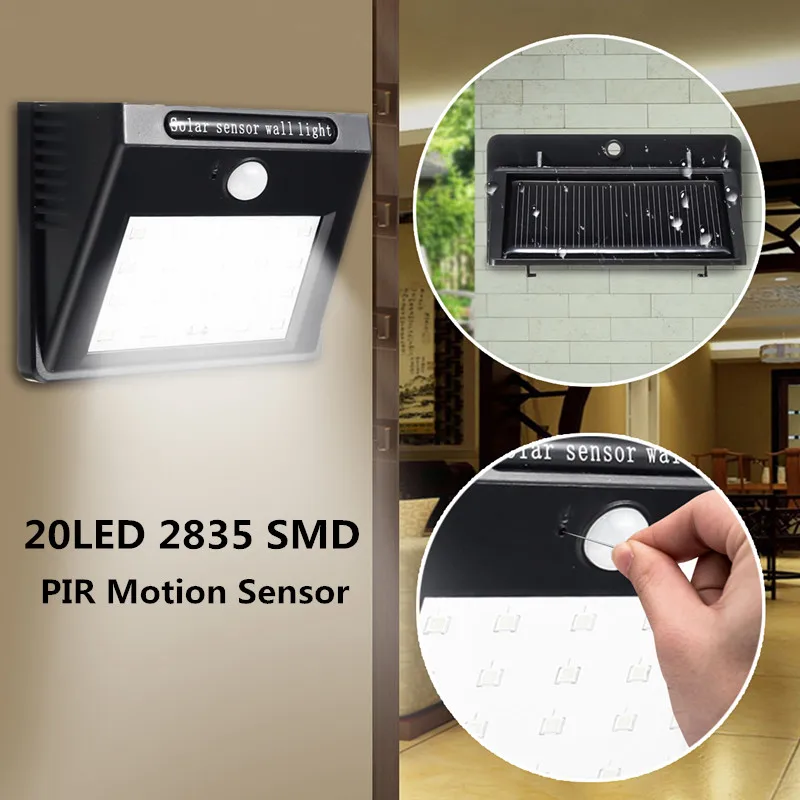 

Mising Outdoor 20 LEDs Split Solar Powered Light Bulb PIR Motion Sensor 3 Modes Waterproof Separate Garden Street Wall Light