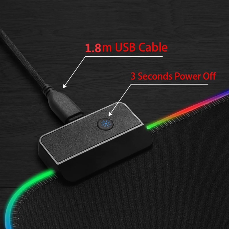  XL Super Large RGB Gaming Mouse Pad 14 Colors LED Lighting 1.8M USB Cable Keyboard Mouse Mice Mat L