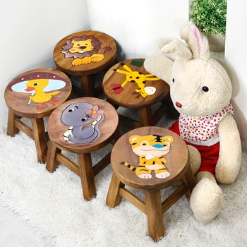 

Children's creative cartoon small bench home change shoe bench wooden bench
