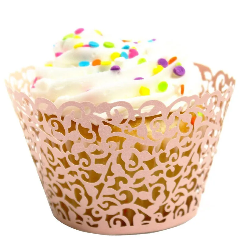 50 шт./лот Sanwony маленькая лоза, кружевная лазерная резка, обертка для кексов, лайнер, чашка для выпечки, полая бумажная чашка для торта, сделай сам, для выпечки помадки, кекса