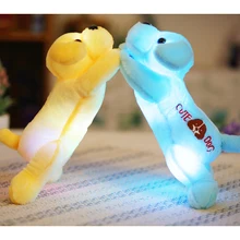 32 см плюшевая собака кукла с красочным Светодиодный светильник светящиеся собаки с вышивкой детские игрушки для девочек детский подарок на день рождения