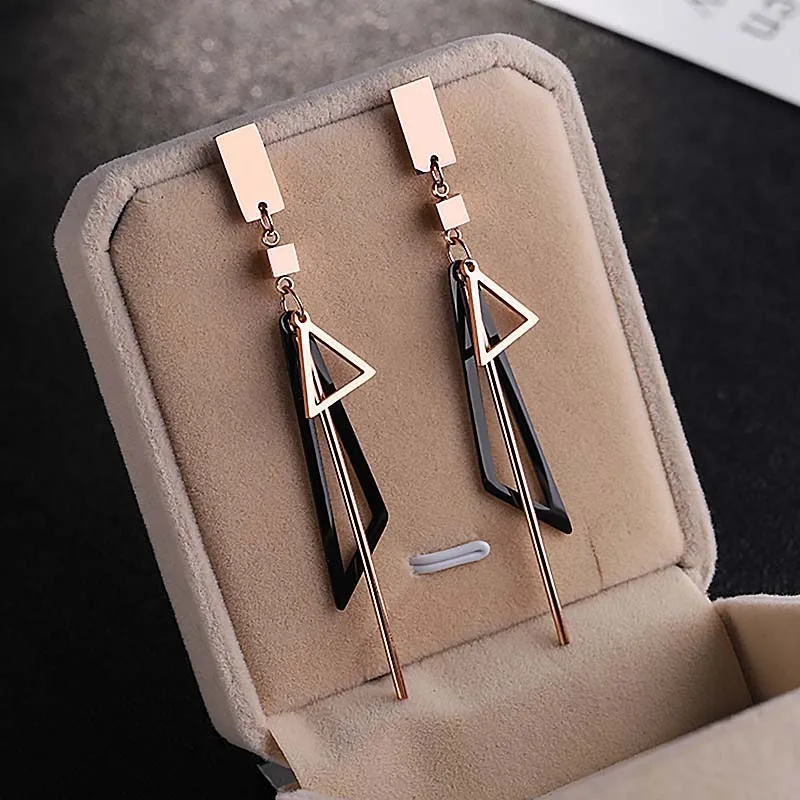 Fashion Earring for Women Titanium Steel Dangle Earring Geometric