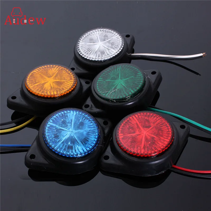 2Pcs Round Side Marker LED Lights Indicator Lamps Van Car Truck Trailer 12V Side Turn Signal Lights Warning Light 2Pcs Round Side Marker LED Lights Indicator Lamps Van Car Truck Trailer 12V Side Turn Signal Lights Warning Light