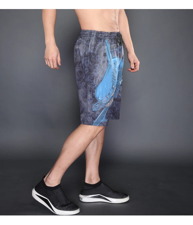 2018 модные Для мужчин бренд Пляжные Шорты Boardshort Бермуды masculina Шорты для женщин мультфильм синий с принтом акулы Шорты для женщин Homme
