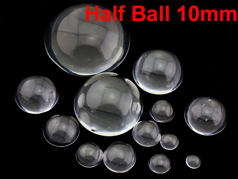 

100 Transparent Flatback Glass Half Sphere Ball Cabochon 10mm