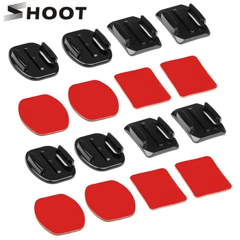SHOOT 8pcs Flat Curved Base Adhesive for GoPro Hero 5 SJCAM SJ4000 Accessories Set