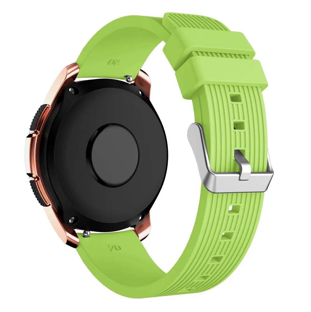 Мягкий силиконовый ремешок для samsung Galaxy часы 42 мм R810 группа полосатая резиновая замена Браслет 20 мм ремешок