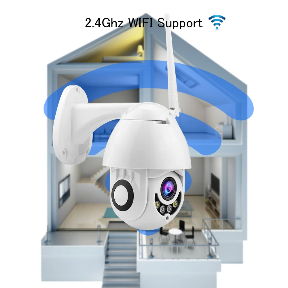 Наружная IP камера WiFi Беспроводная PTZ купольная CCTV 1080P домашняя охранная