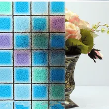 Непрозрачные красочные мозаичные матовые оконные пленки без клея, статические самоклеющиеся стеклянные наклейки