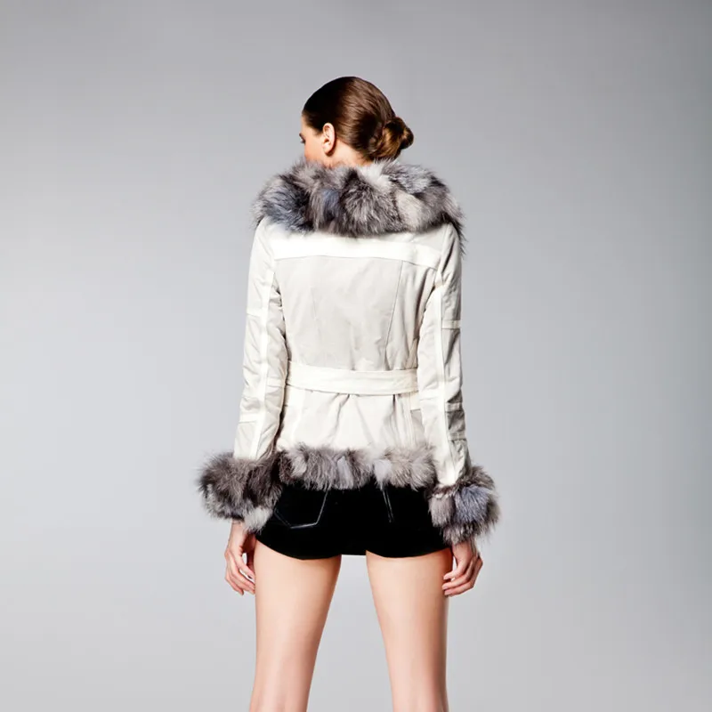 Echarpes Femmes Col Outwear As Sexy Mode Zy81048 Avec Réel as Fourrure Cuir En Picture Filles Dames Picture Veste Fox De Slim AvO66gp