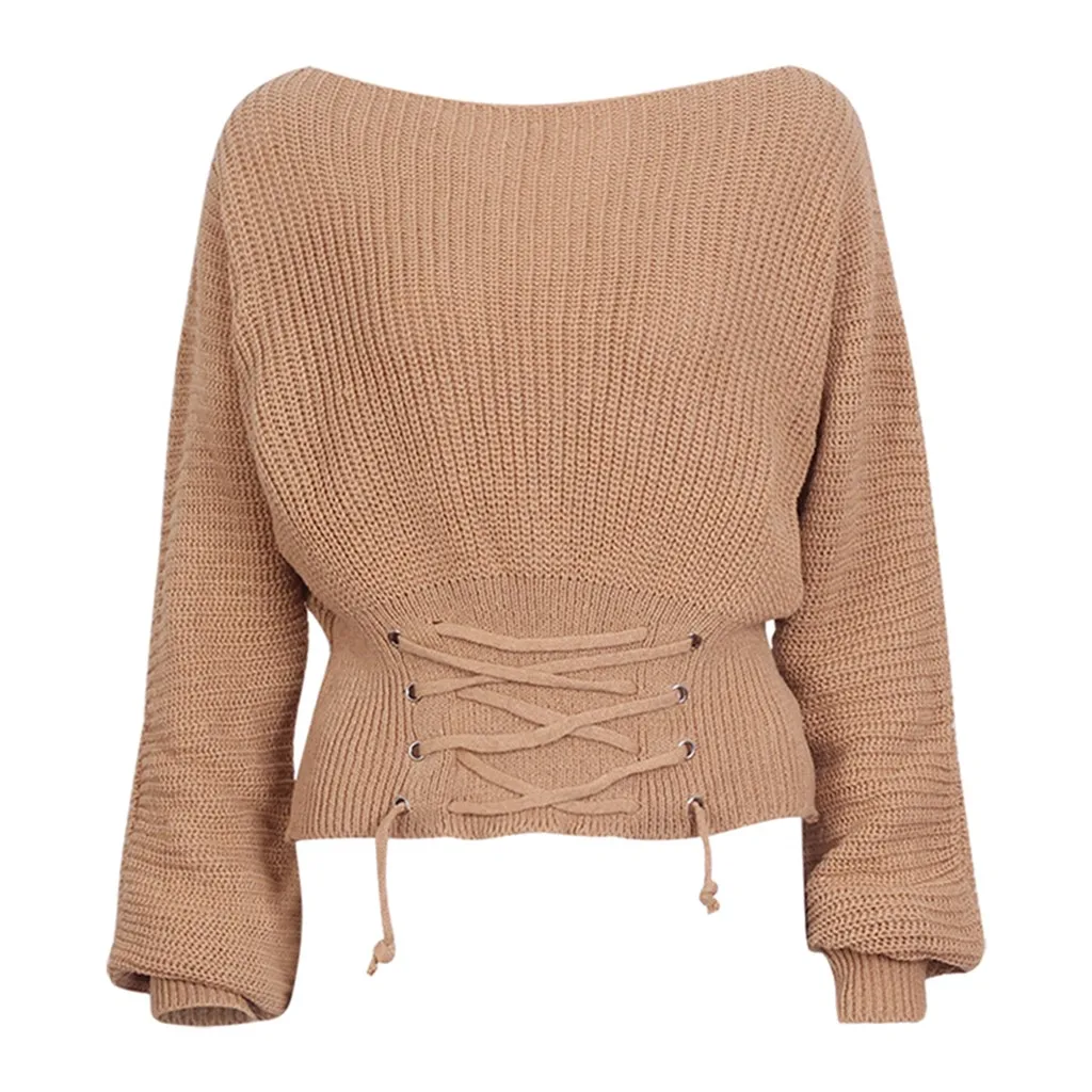 sweater women's sweater Women's turtleneck Female Fashion Long Sleeve Sexy Lace-up Knitted Sweater Off Shoulder Tops Z4 sweater women's sweater Women's turtleneck Female Fashion Long Sleeve Sexy Lace-up Knitted Sweater Off Shoulder Tops Z4