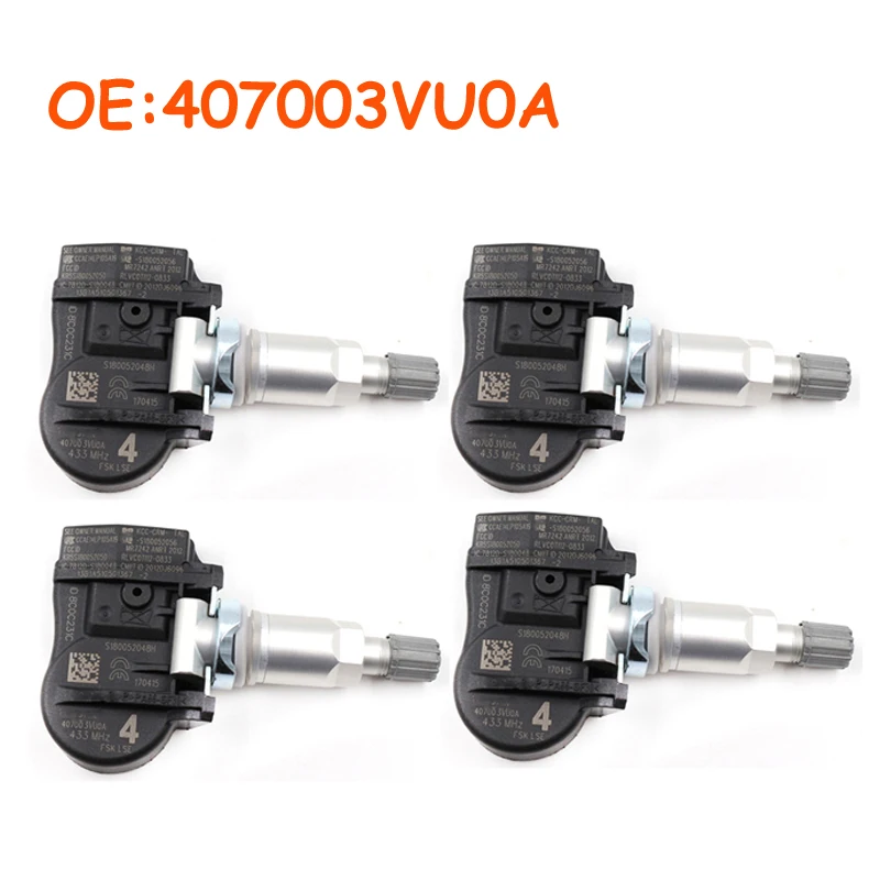 

4 PCS 407003VU0A 40700-3VU0A For Nissan NOTE QASHQAI TIIDA Hatchback X-T Renault ESPACE V KOLEOS TPMS Tire Pressure Sensor