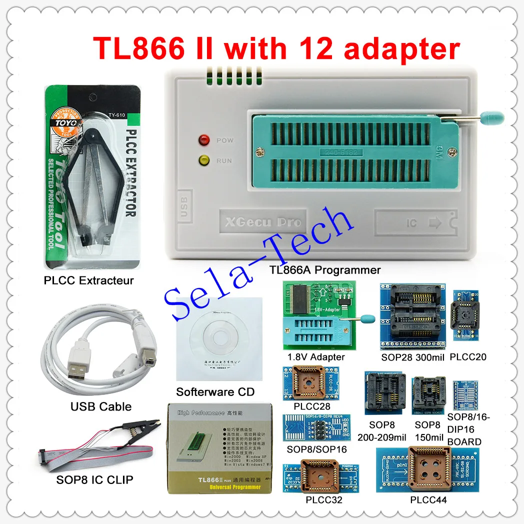 Программатор V10.41 TL866II Plus TL866CS и универсальный USB Minipro программатор + 31 адаптер