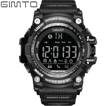 

Men Smart Watches GIMTO Digital Compatible Smart Wear Device for Men Sport Watch Outdoor Led Watches Waterproof Bluetooth clock