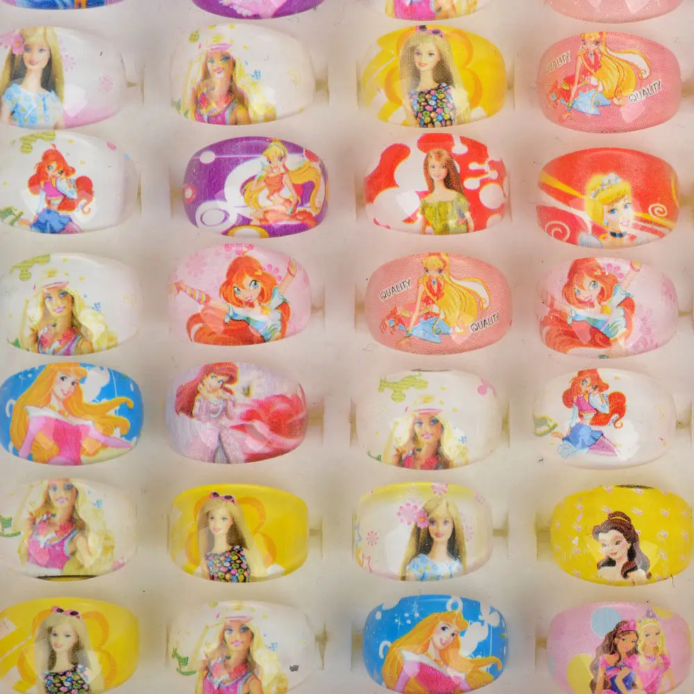10pcs Wholesale Mixed Lots Fashion Resin Child Kid's Cartoon Friends Rings HOT