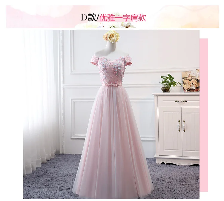 Модные кружево Длинные розовое платье подружки невесты женский 2019 свадебное платье для гостей одежда с длинным рукавом Формальные случаю