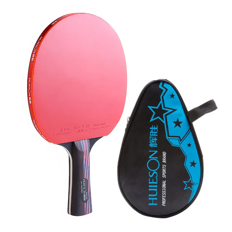 Huieson Carbon Fiber Table Tennis Racket Double Face Pimples-in Racket Rubber Table Tennis Bat with Bag Top Recommended