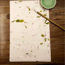 Маленький размер ручной работы китайская бумага для каллиграфии волокно Xuan бумага Письмо Бумага Xuan Zhi ручной работы Цветы и чайные листья