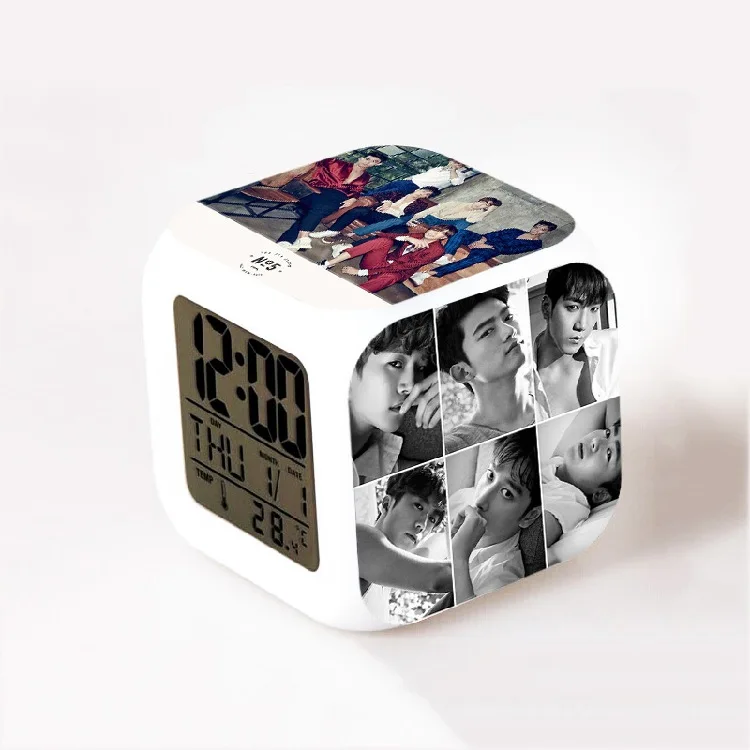 Kpop группы EXO Bigbang super junior infinite Got7 Kara светодиодный 7 цветов Вспышка Изменение ночной Светильник будильники reloj despertador - Цвет: NAOZ005