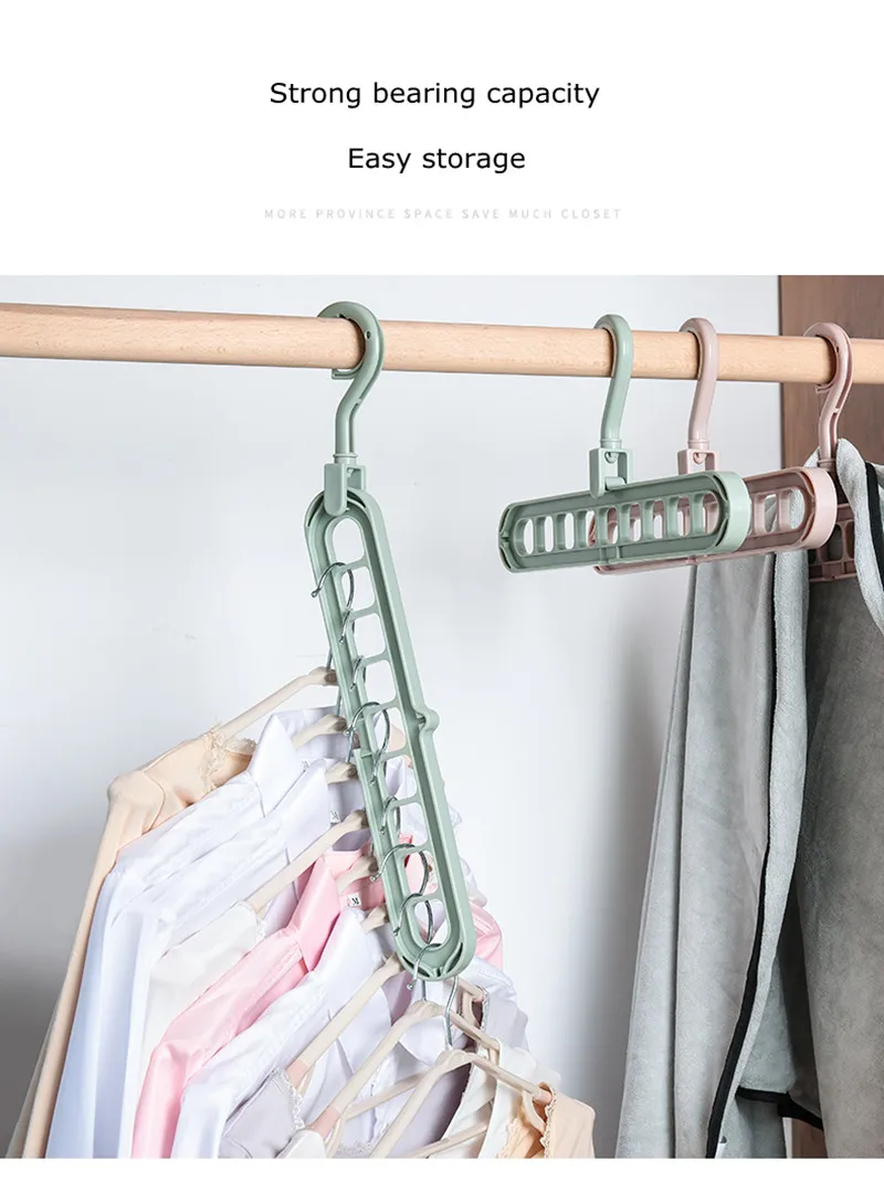 Multi-function Magic Hanger Porous Rack Folding Household Storage Skirt Shelf Rotating Drying Rack Clothes Organizer Homdox